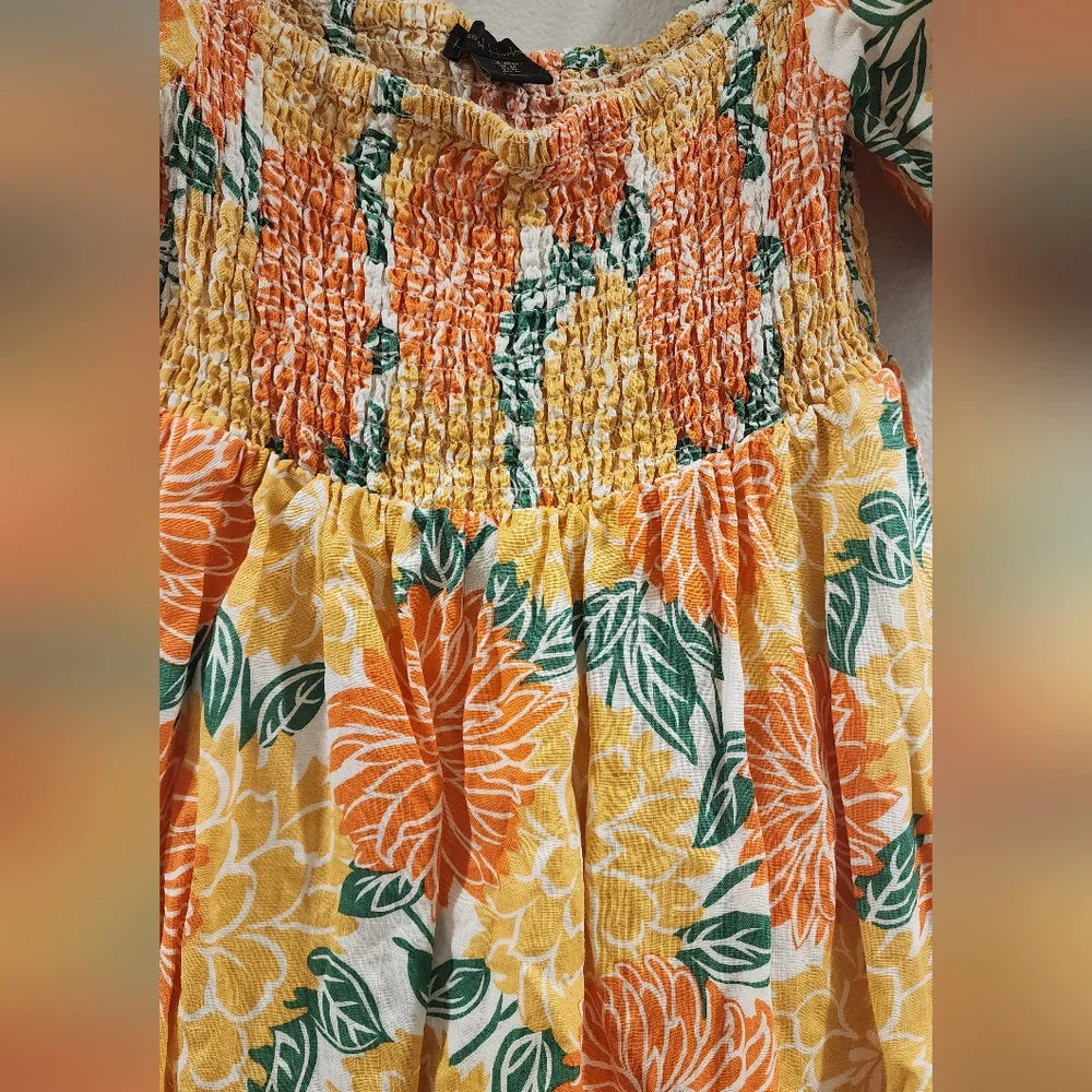 House of Harlow 1960 Floral Orange and Green Dress - Picture 3 of 6